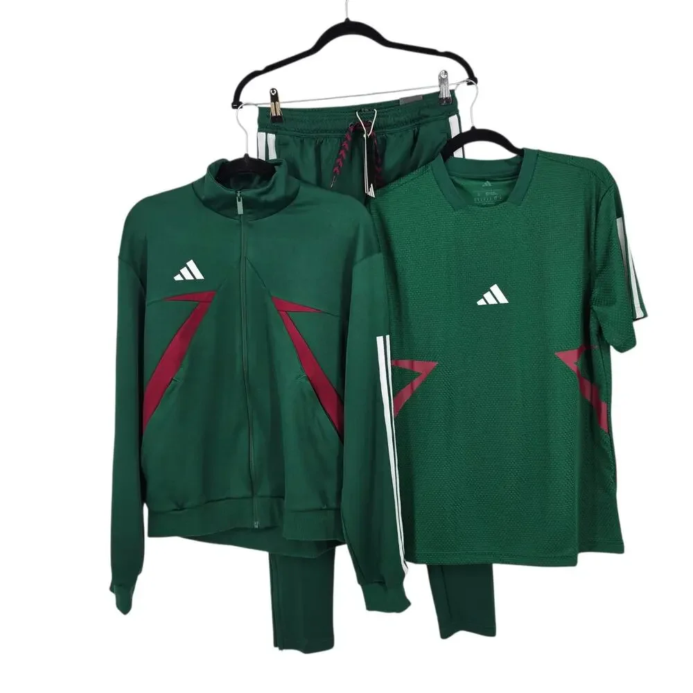 NWT 3 Piece Adidas Green Collegiate House Of Tiro Nations Pack Track Set Size S